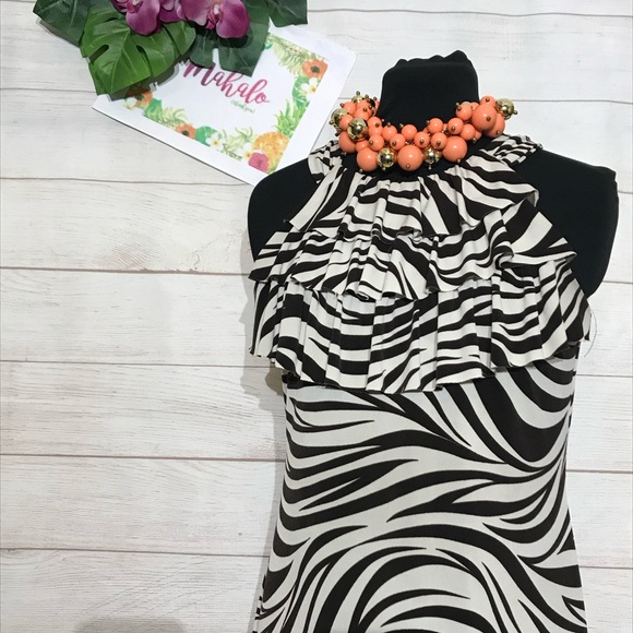 Enfocus Studio Other - 4 for $25 Zebra Ruffle Bust Racer Back Dress